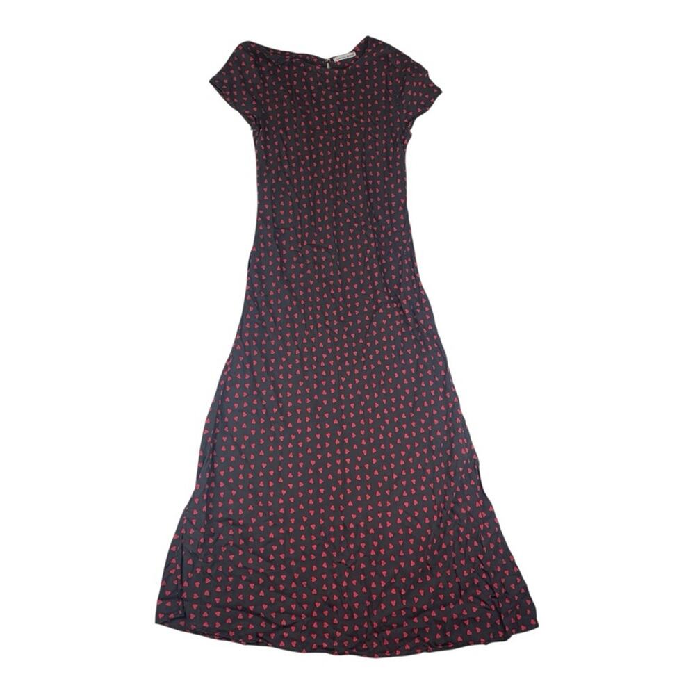 Reformation jeans size small Jennifer black red heart dress midi slit queen moda